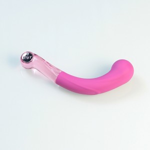 Стимулятор из силикона и стекла Comet из премиум-коллекции Key малиновый (иной угол)