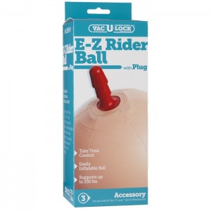 Надувной фитбол со штырьком для насадок Vac U Lock E z Rider Ball With Plug (иной угол)