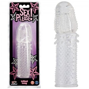 Утолщающая насадка на пенис с текстурами Sex Please (иной угол)