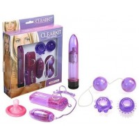 Набор из вибратора с шариками фиолетовый Clear Vibratorkit