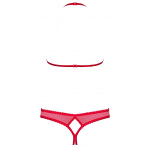 Бюстгальтер и трусики-стринги красный S/M (иной угол)