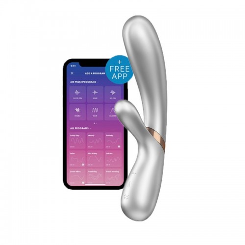 Вибратор Satisfyer Hot Lover с функцией нагрева и управлением через смартфон серебристый