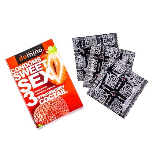 Презервативы Domino Sweet Sex Strawberry cocktail