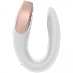 Вибратор для пар с управлением через пульт и приложение Satisfyer Double Love белый (иной угол)