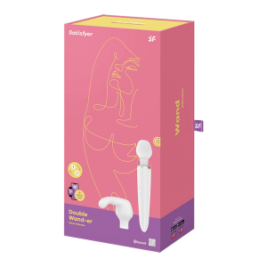 Вибромассажер Satisfyer Double Wand-er белый (иной угол)