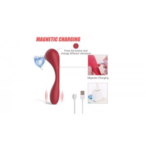 Гибкий вагинально-клиторальный смарт-вибратор Magic Motion Bobi красный (иной угол)