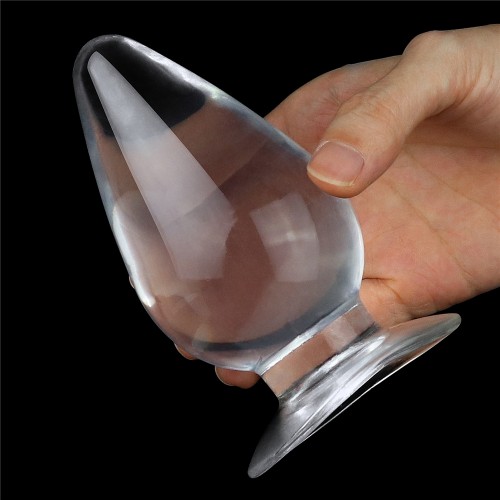 Прозрачная анальная пробка на присоске LOVETOY clear 