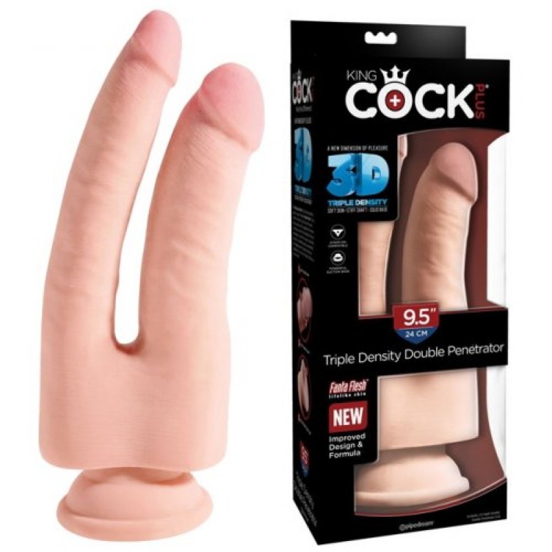 Двойной фаллос с присоской King Cock Triple Density 9.5 in Double Penetration
