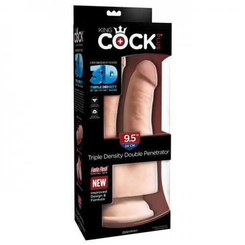 Двойной фаллос с присоской King Cock Triple Density 9.5 in Double Penetration