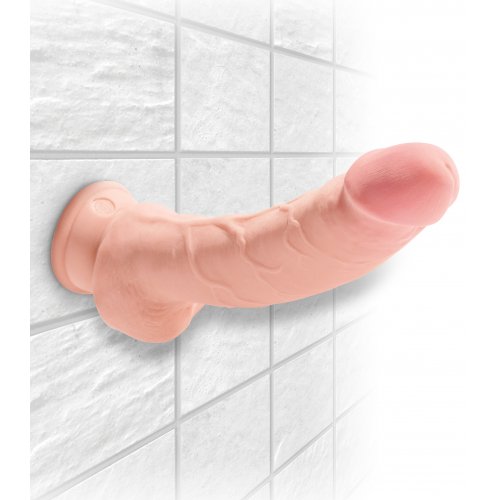 Фаллоимитатор с мошонкой на присоске King Cock Triple Density Cock with Balls Light 25 см