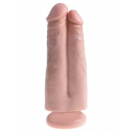 Двойной фаллос на присоске King Cock Two Cocks One Hole Light
