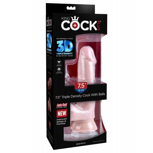 Фаллоимитатор с мошонкой на присоске King Cock Plus 22 см
