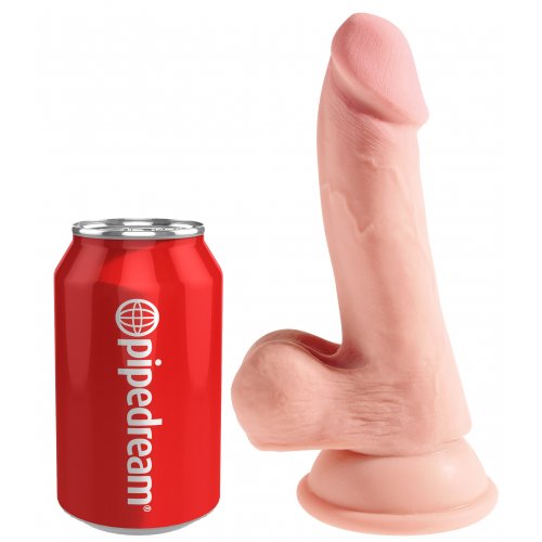 Фаллоимитатор с мошонкой на присоске King Cock Triple Density Cock with Balls Light 20 см