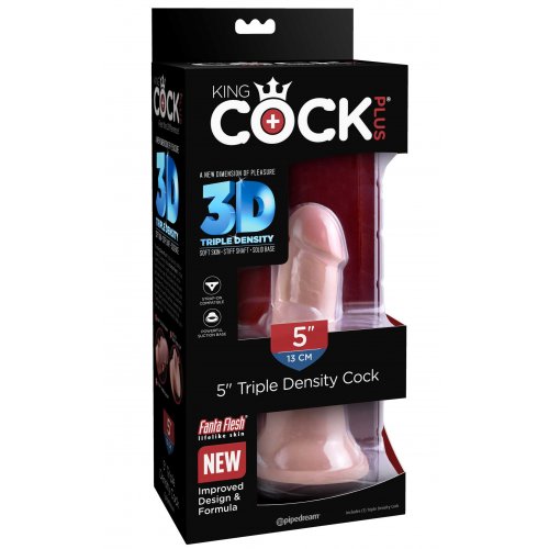 Фаллоимитатор на присоске King Cock Triple Density Cock with Balls Light 16 см