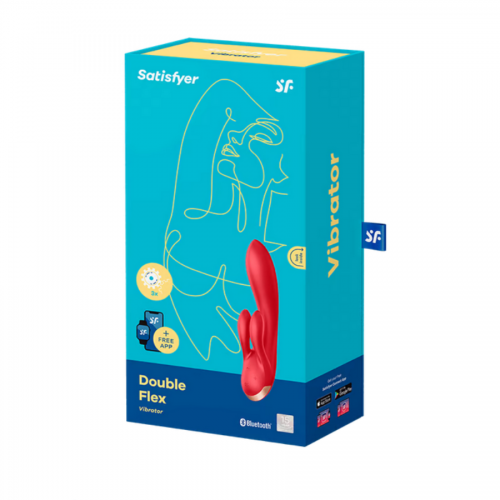 Смарт-вибратор Satisfyer Double Flex Connect App красный 