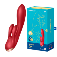 Смарт-вибратор Satisfyer Double Flex Connect App красный 