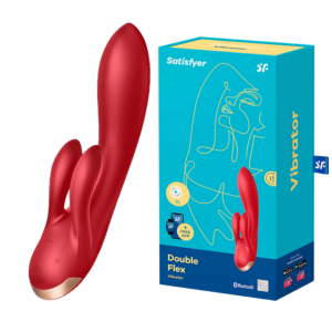 Смарт-вибратор Satisfyer Double Flex Connect App красный 
