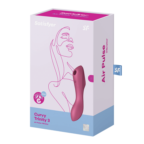 Вакуумно-волновой смарт-стимулятор SatisfyerCurvy Trinity 3 красный