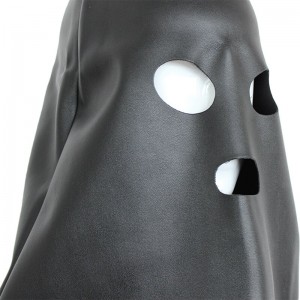 Черная кожаная БДСМ маска (иной угол)