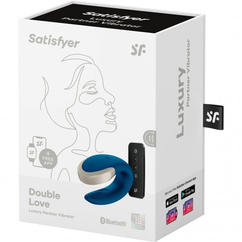 Смарт-стимулятор для пар Satisfyer Partner Double Love голубой ДЕФОРМИРОВАННАЯ УПАКОВКА