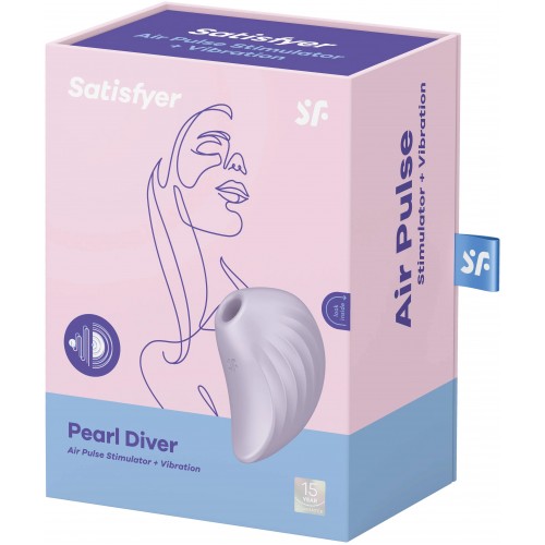ДЕФОРМИРОВАННАЯ УПАКОВКА Вакуумно-волновой стимулятор с вибрацией Satisfyer Pearl Diver фиолетовый