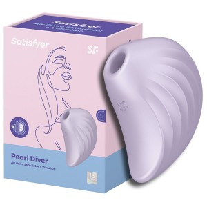 ДЕФОРМИРОВАННАЯ УПАКОВКА Вакуумно-волновой стимулятор с вибрацией Satisfyer Pearl Diver фиолетовый
