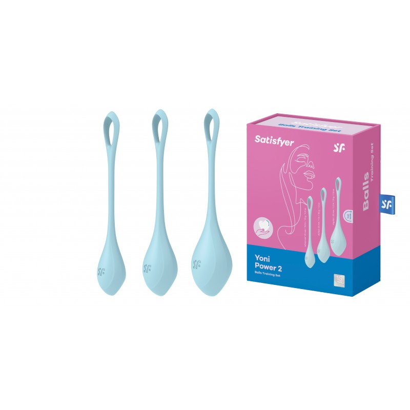 ДЕФОРМИРОВАННАЯ УПАКОВКА Вагинальные шарики Satisfyer Yoni Power 2 Kegel Balls голубые