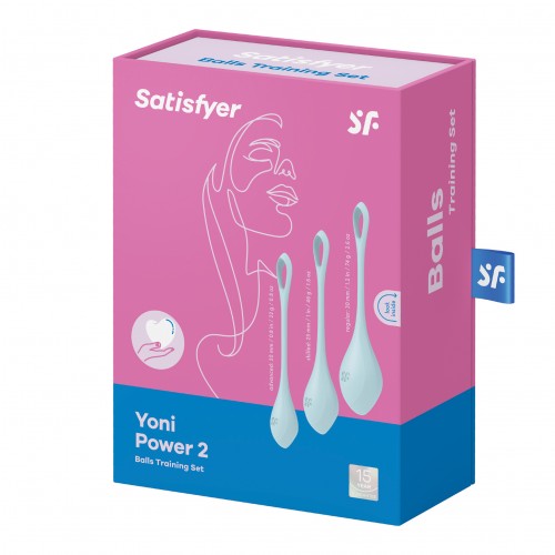ДЕФОРМИРОВАННАЯ УПАКОВКА Вагинальные шарики Satisfyer Yoni Power 2 Kegel Balls голубые