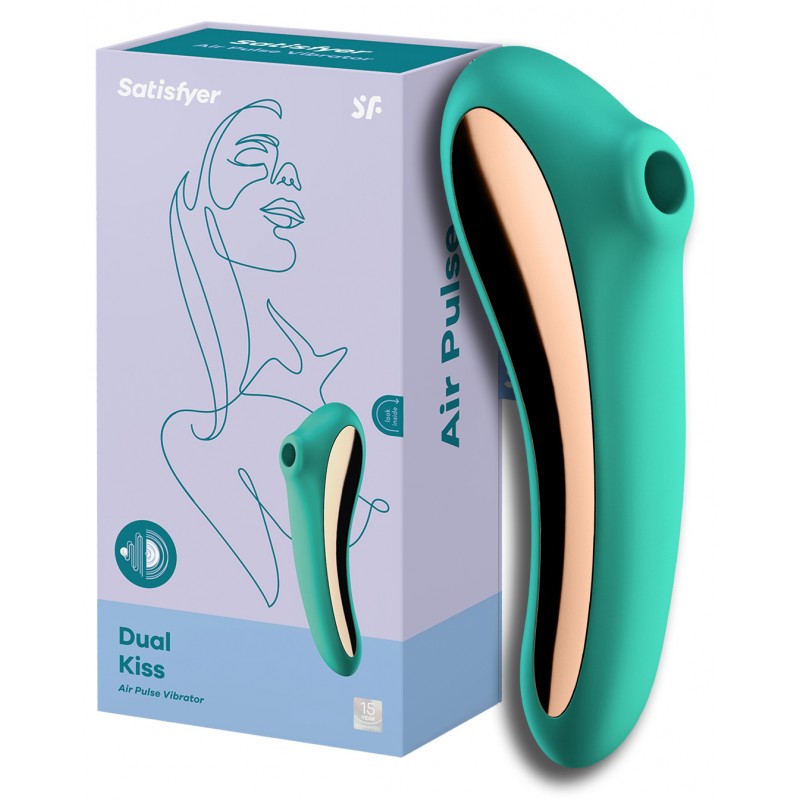 ДЕФОРМИРОВАННАЯ УПАКОВКА Вакуумно-волновой вибратор Satisfyer Dual Kiss зеленый