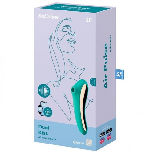 ДЕФОРМИРОВАННАЯ УПАКОВКА Вакуумно-волновой вибратор Satisfyer Dual Kiss зеленый