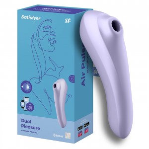 ДЕФОРМИРОВАННАЯ УПАКОВКА Клиторальный смарт-стимулятор с вибрацией Satisfyer Dual Pleasure сиреневый