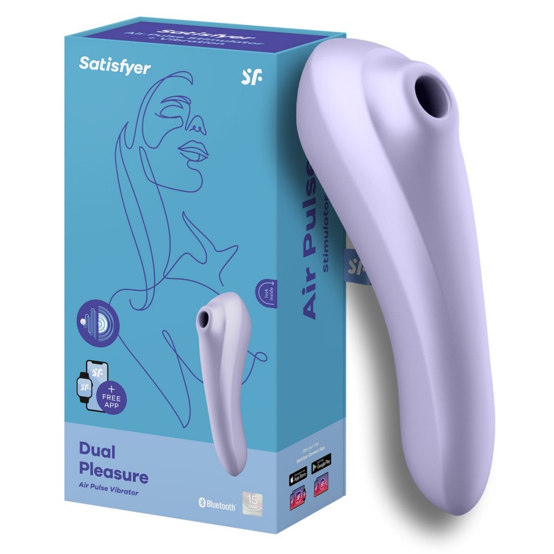 ДЕФОРМИРОВАННАЯ УПАКОВКА Клиторальный смарт-стимулятор с вибрацией Satisfyer Dual Pleasure сиреневый
