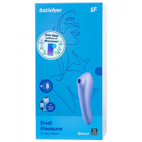 ДЕФОРМИРОВАННАЯ УПАКОВКА Клиторальный смарт-стимулятор с вибрацией Satisfyer Dual Pleasure сиреневый