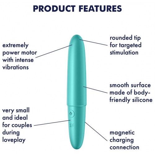 ДЕФОРМИРОВАННАЯ УПАКОВКА Мини-вибратор Satisfyer Ultra Power Bullet 6 бирюзовый