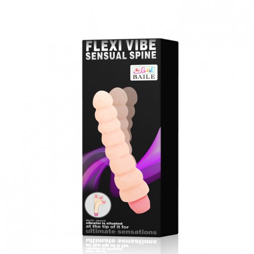 Рельефный вибратор с хребтом Flexi Vibe