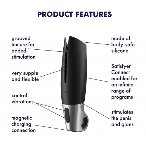 ДЕФОРМИРОВАННАЯ УПАКОВКА Смарт-мастурбатор с вибрацией Satisfyer Power Masturbator
