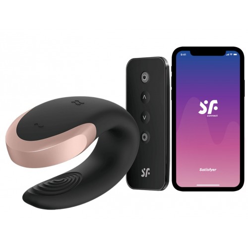 ДЕФОРМИРОВАННАЯ УПАКОВКА Смарт-стимулятор для пар Satisfyer Double Love черный