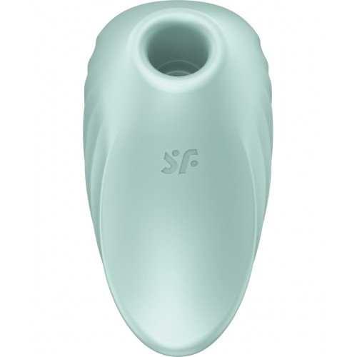 ДЕФОРМИРОВАННАЯ КОРОБКА Вакуумно-волновой стимулятор с вибрацией Satisfyer Pearl Diver зеленый