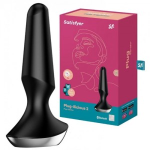 ДЕФОРМИРОВАННАЯ УПАКОВКА Анальный смарт-стимулятор с вибрацией Satisfyer Plug-ilicious 2 черный