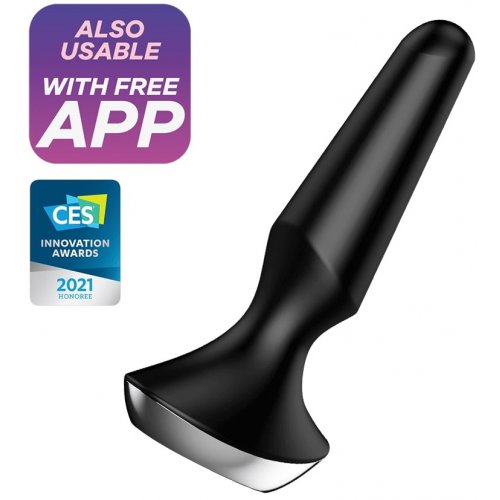 ДЕФОРМИРОВАННАЯ УПАКОВКА Анальный смарт-стимулятор с вибрацией Satisfyer Plug-ilicious 2 черный