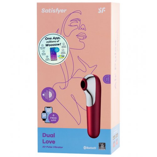 ДЕФОРМИРОВАННАЯ УПАКОВКА Клиторальный смарт-стимулятор с вибрацией Satisfyer Dual Love бордовый
