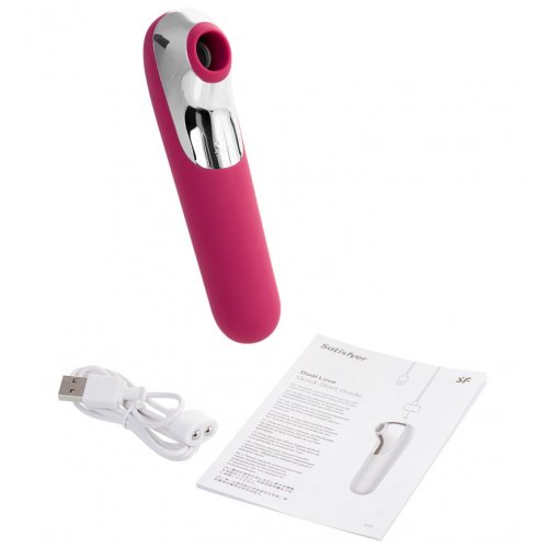 ДЕФОРМИРОВАННАЯ УПАКОВКА Клиторальный смарт-стимулятор с вибрацией Satisfyer Dual Love бордовый