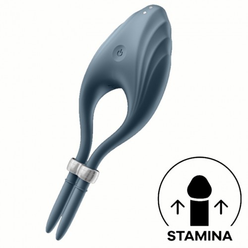 Эрекционное кольцо с вибрацией Satisfyer Duelist серый