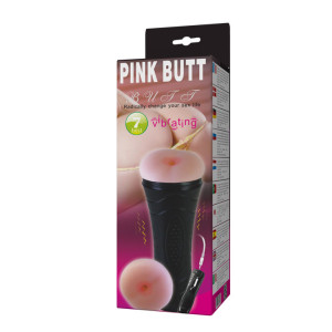 Мастурбатор-попка в колбе с 7 режимами вибрации Pink Butt (иной угол)