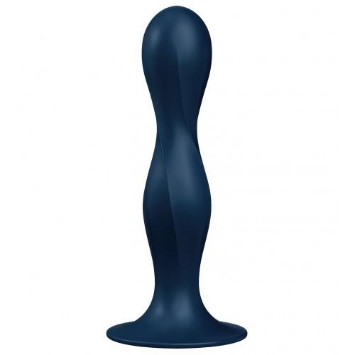Фаллос Satisfyer Double Ball-R со смещенным центром тяжести синий 18 см