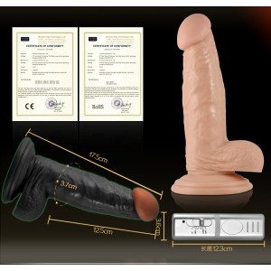 Вибратор с мошонкой телесный (иной угол)