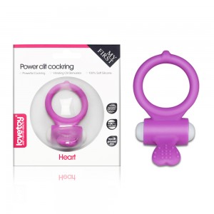 Виброкольцо пурпурное Power Heart Clit Cockring