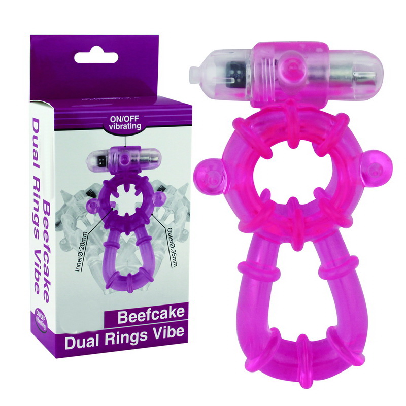 Виброкольцо розовое Beefcake Dual Rings Vibe