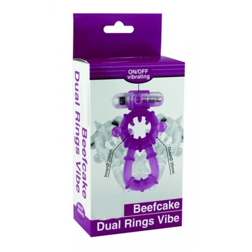 Виброкольцо фиолетовое Beefcake Dual Rings Vibe