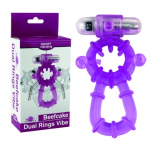 Виброкольцо фиолетовое Beefcake Dual Rings Vibe